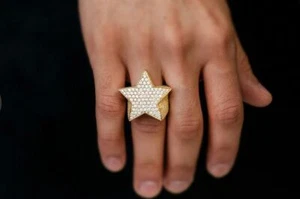 Super Star 12 Grams Ring In 14K Yellow Gold 2 Carat Of Natural Diamond By Vachya - Picture 1 of 5