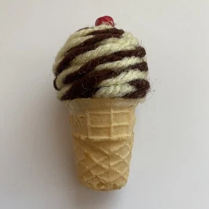 VTG Ice Cream Real Cone Christmas Ornament - Picture 1 of 4
