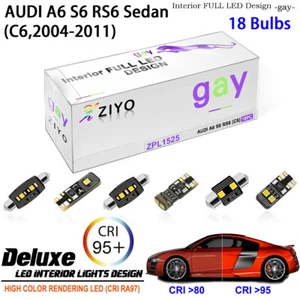 LED Light Bulbs for AUDI A6 S6 RS6 (C6 2004-2011) White Interior Dome Light Kit - Picture 1 of 8