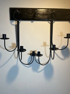 Aplique de pared de metal negro candelabros conjunto de candelabros colgantes gótico Foto 1 de 4