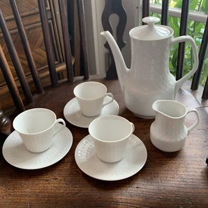 Juego de olla de chocolate alemana 9 piezas Mitterteich Bavaria, tazas de café espresso/demitasse - Imagen 1 de 5