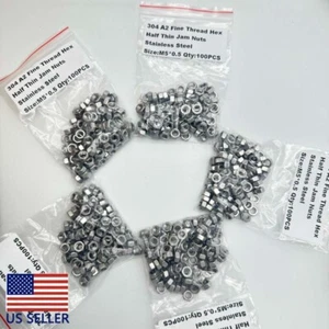 100PCS M5*0.5 304 Stainless Steel Hex Machine Screw Nuts - Picture 1 of 2