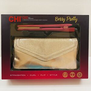 CHI G2 Berry Pretty 1" Ceramic & titanium Infused Hairstyling Flat Iron & bag  