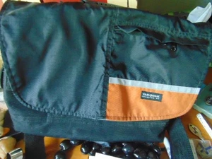 Vintage Yak Pak Brooklyn, NY black large bag- orange section on front- - Picture 1 of 9