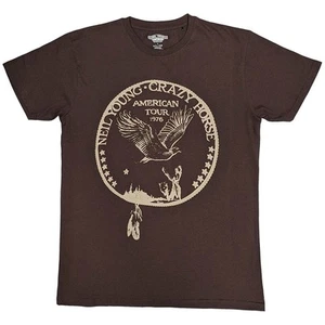 Neil Young T-Shirt: Tour '76 Seal (Brown) OFFICIAL NEW - Picture 1 of 7