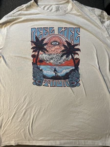 Reel Life Mens Short Sleeve Gray Tee Size XXL   Graphic Print - Picture 1 of 5