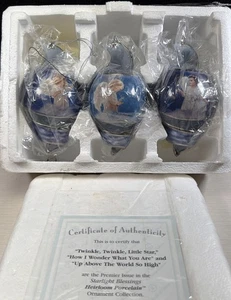 👀 Bradford Editions Starlight Blessings Ornamente 3er Set Porzellan Vintage Neu im Karton - Bild 1 von 6