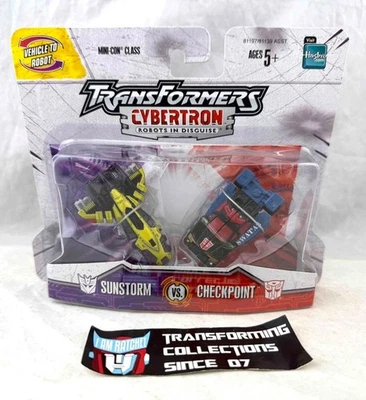 Transformers Cybertron Mini-Con Sunstorm VS Checkpoint MOSC - Image 1 of 2