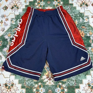 Adidas Basketball Shorts Red Navy Athletic Gym Activewear - Picture 1 of 5
