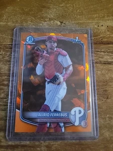2025 Bowman Chrome Alirio Ferrebus Orange Sapphire Refractor /25  - Picture 1 of 3
