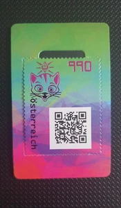 Österreich 2021 Katze blau postfrisch 6-stellig Sammlermarke - Bild 1 von 3