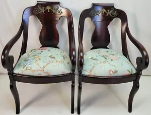Pair of 19th Century American Empire Chairs with Bronze Motif - Picture 1 of 14