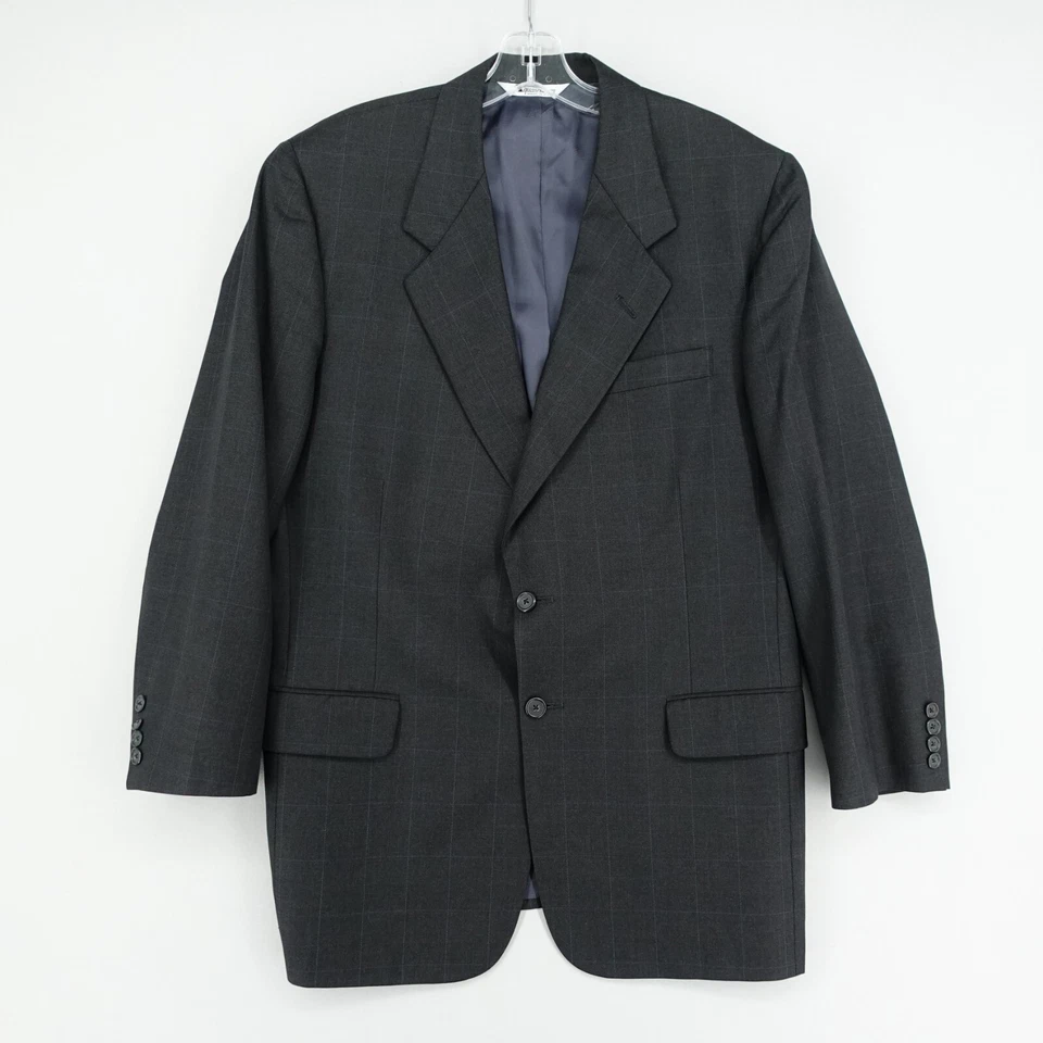 Vintage Aquascutum Of London Mens Gray Wool Sport Coat Blazer Jacket Size 42R - Image 1 of 4