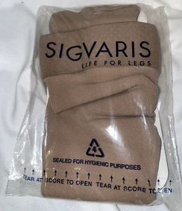 Sigvaris Beige Opaque Open Toe Knee Highs Sz Med GripTop 20-30 mmHg New Sealed - Picture 1 of 4