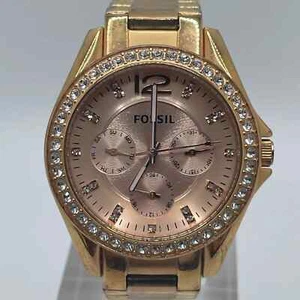 Fossil Riley Watch ES2811 Womens Day Date 38mm Case Quartz Three Hands - Picture 1 of 13
