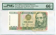Peru 1987-88 1000 Intis Bank Note Gem Unc 66 EPQ PMG