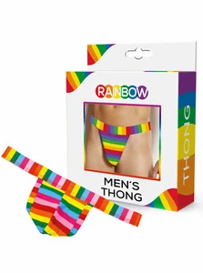 Novelty Adult Rainbow Mens Thong Naughty Cheeky Rude Gift Present Fancy Dress - Picture 1 of 4