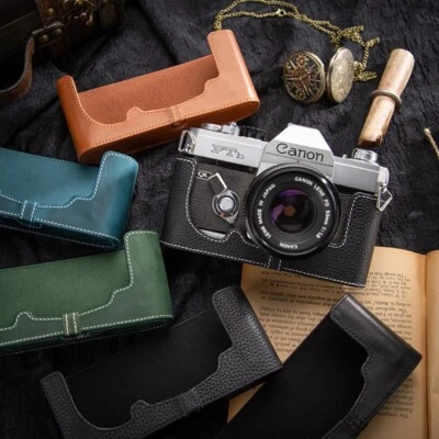 For Canon FTB Camera Collocation Real Leather Half Camera Case Bag Cover - Image 1 of 3