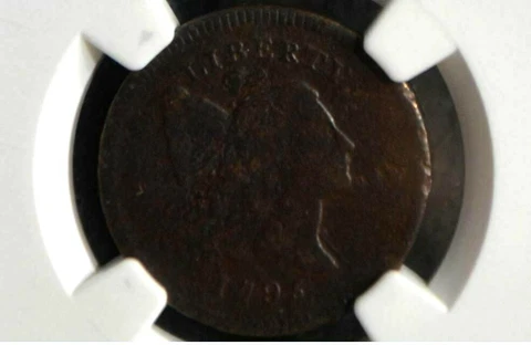 1795 HALF CENT ** C1** VF Details ** NGC ** Lettered Edge w/Pole Cover