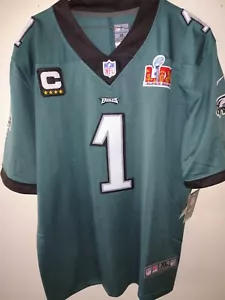 NFL JALEN HURTS PHILADELPHIA EAGLES CAPTAINS/SUPER BOWL 59 PATCH JERSEY-XL-NWT - Picture 1 of 11