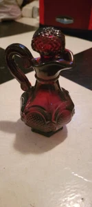 VINTAGE AVON 1876 CAPE COD COLLECTION CRUET 5 OZ EMPTY CRANBERRY GLASS - Picture 1 of 6
