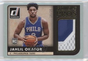 2015 Donruss Promising Pros Jumbo Swatches Prime /25 Jahlil Okafor #24 Rookie RC