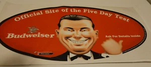 Budweiser (2) Fensteraufkleber.  Official Side of the Five Day Test 2005 12X6 Zoll - Bild 1 von 4