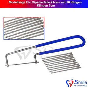 Dental Labor Modellsäge Für Gipsmodelle 21cm Dentalsäge Sägebogen mit 10 Klingen - Bild 1 von 3