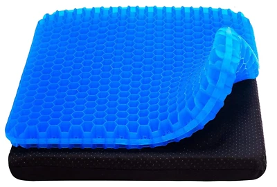 Pressure Relief Gel Honeycomb Wheelchair Seat Pad Black Support Chair Cushion UK