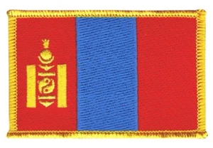 Mongolei Aufnäher Flaggen Fahnen Patch Aufbügler 8x6cm - Picture 1 of 1