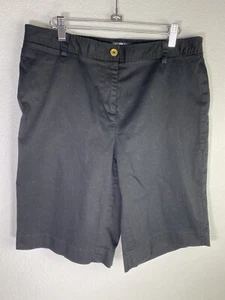 Jones New York Signature Size 12 Bermuda Shorts Black Stretch Inseam 11" - Picture 1 of 7