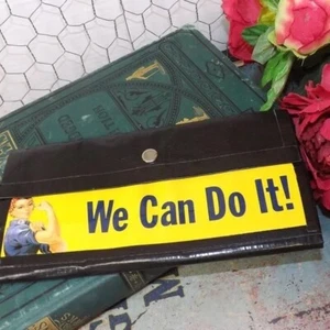 NEW ROSIE the Riveter "WE Can DO IT" Black Organizer Checkbook WALLET Duck Tape - Picture 1 of 7