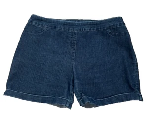 Soft Surrounding Jean Shorts Medium PullOn Stretch High Rise Retro Denim Blue XL - Picture 1 of 5