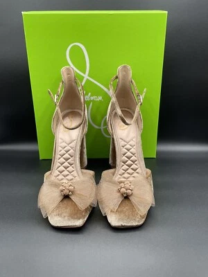 Zapatos de salón Sam Edelman para mujer Colter con correa al tobillo adornados de tacón alto de terciopelo EE. UU. 10M Foto 1 de 4