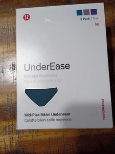 LULULEMON UnderEase Mid-Rise Bikini Underwear Soft & Breathable 3 Pack Sz Medium - Picture 1 of 5