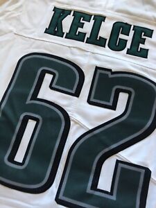 Jason Kelce All-Stitched White Philadelphia Eagles Jersey #62 Men's Size Large