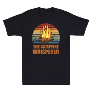 The Campfire Whisperer Shirt Funny Camping Lovers Gift Retro Men's Black T-Shirt - Picture 1 of 8