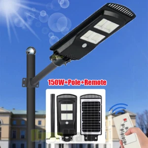 Commercial 12000000LM LED Outdoor Dusk to Dawn Solar Street Light Road Area Lamp - Picture 1 of 15