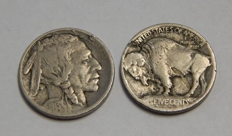 Lot of 2 - 1913 Type 1 Buffalo Nickels - Mint Error - Defective Planchets Cover