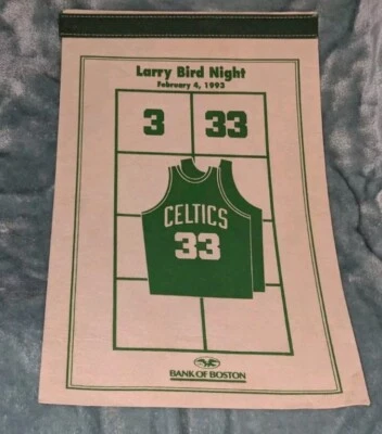 Larry Bird Night Boston Celtics 10x16 Retirement Banner 2/4/1993 - Image 1 of 4