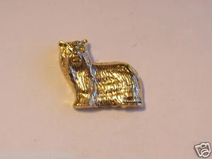 Yorkshire Terrier Dog Pin , Beautiful Shinny Gold Finish - Picture 1 of 2