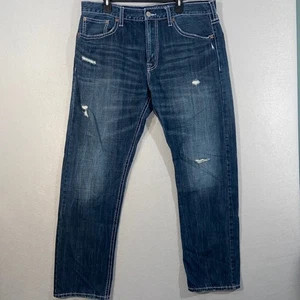 American Eagle Herren Jeans 38x34 Blau Relaxed Straight Distressed 100% Baumwolle - Bild 1 von 15