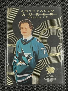 Macklin Celebrini - 2024-25 artefactos de cubierta superior Aurum Bounty #A-MC RC - Tiburones - Imagen 1 de 2