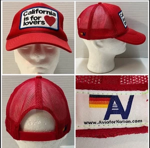 Cappello berretto camionista rosso Aviator Nation California è per amanti maglia snapback usato in ottime condizioni - Foto 1 di 17