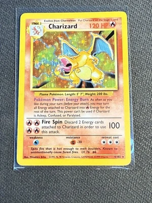 Pokémon Base Set Unlimited Charizard 4/102 Holo Rare LP - Image 1 of 4
