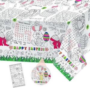1 Pack Happy Easter Coloring Tablecloth for Kids - Giant 54" x 108", 1 - Picture 1 of 7