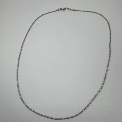 Collar cadena bola cuentas chapado en oro blanco de 18k 16" Foto 1 de 4