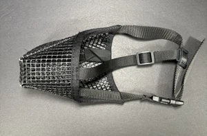 Soft Mesh Black Muzzle Small Dogs Adjustable Mouth Guard for Chewing Biting Safe - Picture 1 of 9