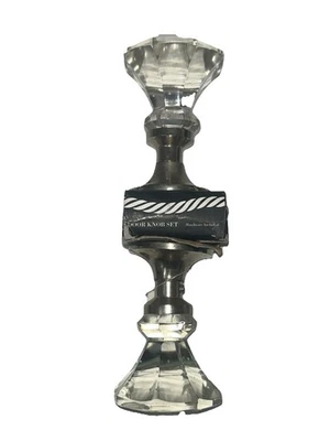 MAX STUDIO HOME CLEAR Crystal GLASS CHROME NICKEL INTERIOR DOOR KNOB W hardware - Image 1 of 4