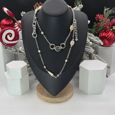 Collar Largo Flor Loto Brighton Multicolor Doble Tono 38–40" Ajustable  Foto 1 de 4